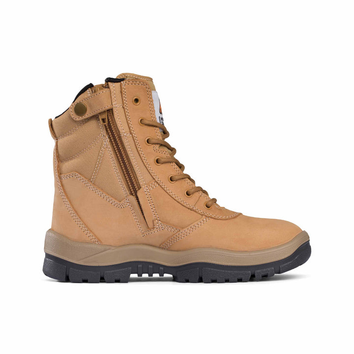 Mongrel #251 High Leg Steel Toe Zip Sided Safety Boot - Wheat