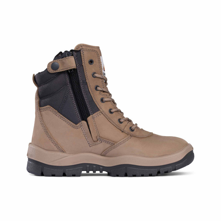 Mongrel #251 High Leg Steel Toe Zip Sided Safety Boot - Stone