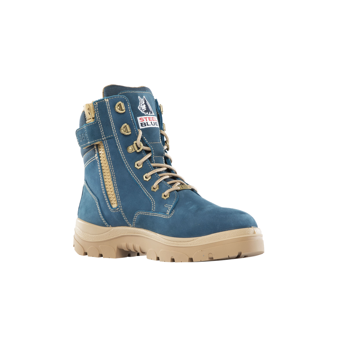 Steel Blue 312361 Southern Cross Zip Sided Steel Toe Blue Safety Boot