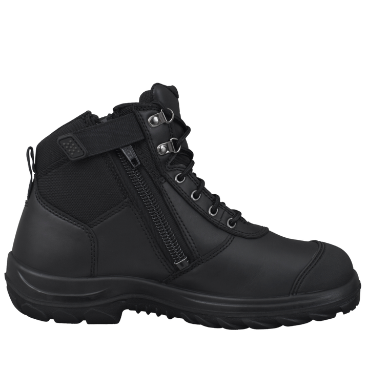 Oliver 34-660 Zip Sided Steel Toe Hiker Boot with Scuff Cap - Black