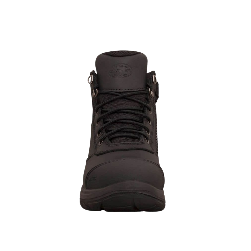 Oliver 34-660 Zip Sided Steel Toe Hiker Boot with Scuff Cap - Black