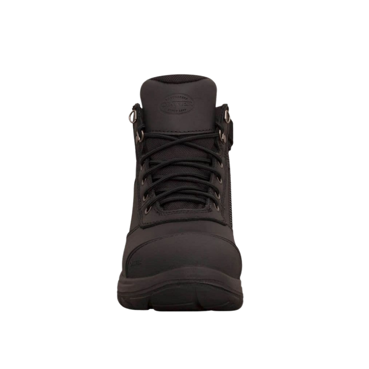 Oliver 34-660 Zip Sided Steel Toe Hiker Boot with Scuff Cap - Black