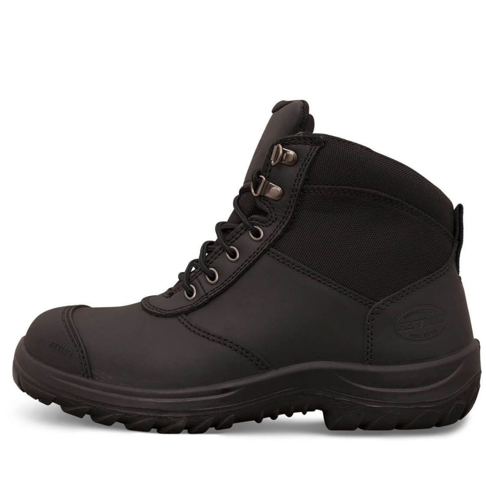 Oliver 34-660 Zip Sided Steel Toe Hiker Boot with Scuff Cap - Black