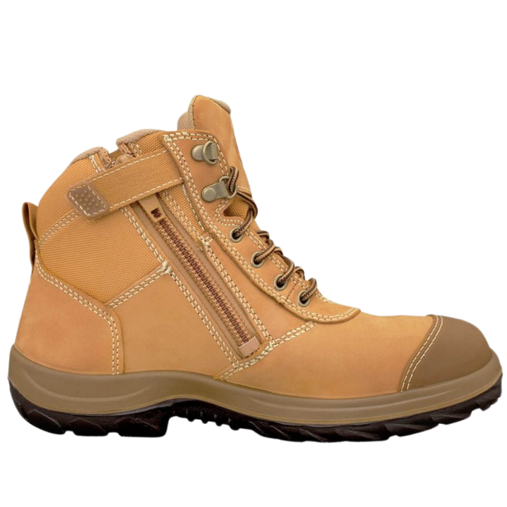 Oliver 34-662 Zip Sided Steel Toe Hiker Boot with Scuff Cap - Wheat