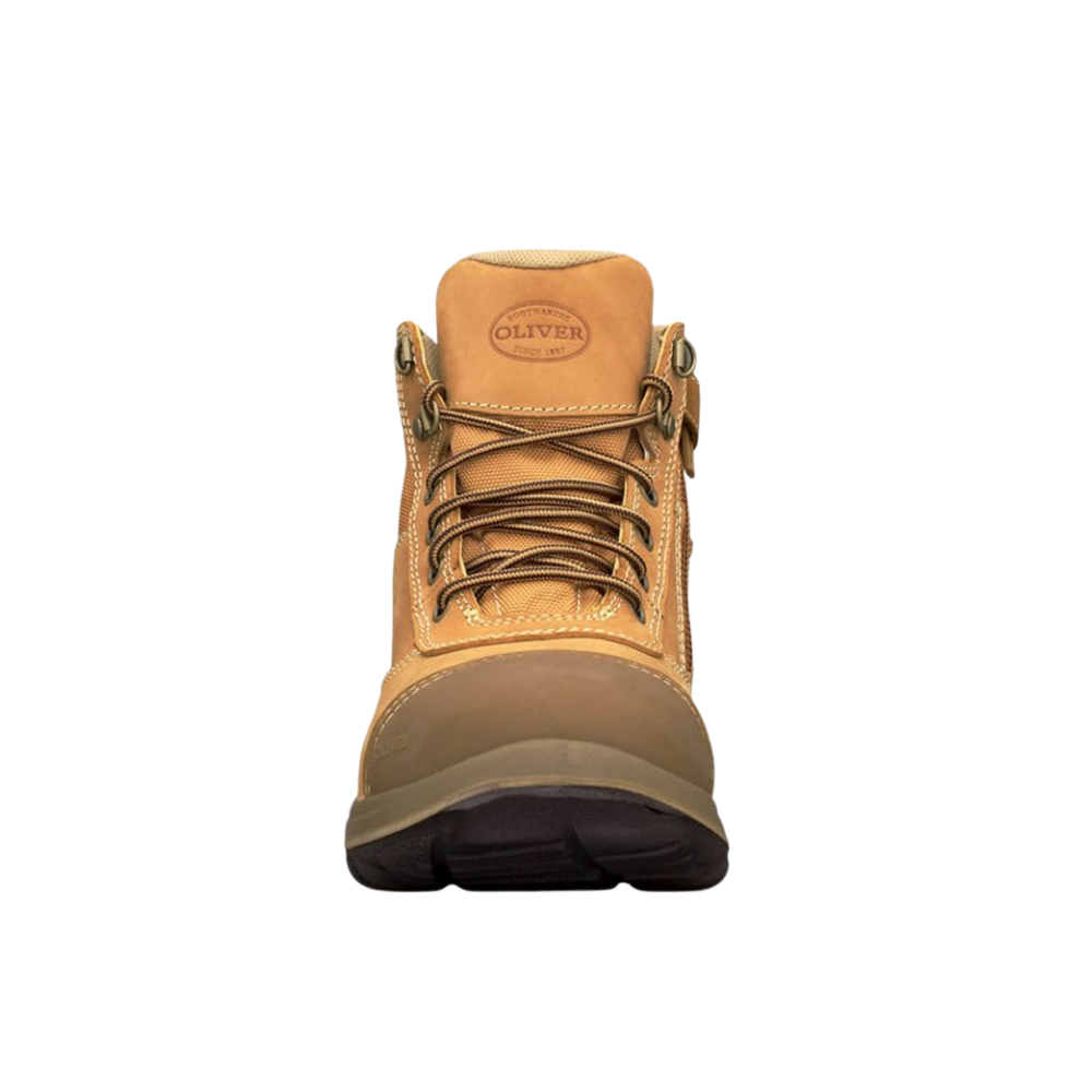 Oliver 34-662 Zip Sided Steel Toe Hiker Boot with Scuff Cap - Wheat