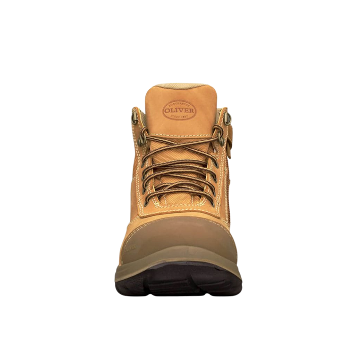 Oliver 34-662 Zip Sided Steel Toe Hiker Boot with Scuff Cap - Wheat