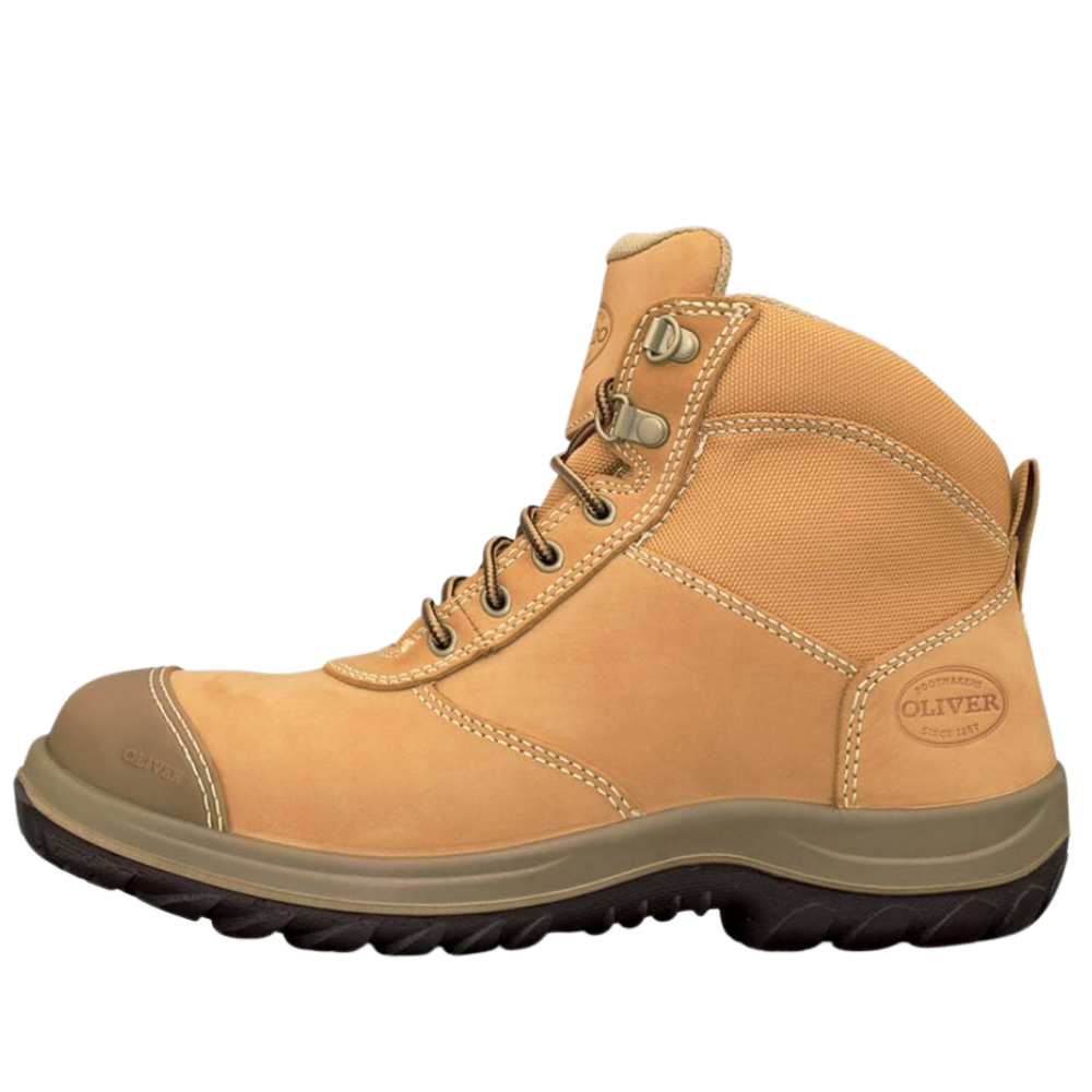 Oliver 34-662 Zip Sided Steel Toe Hiker Boot with Scuff Cap - Wheat