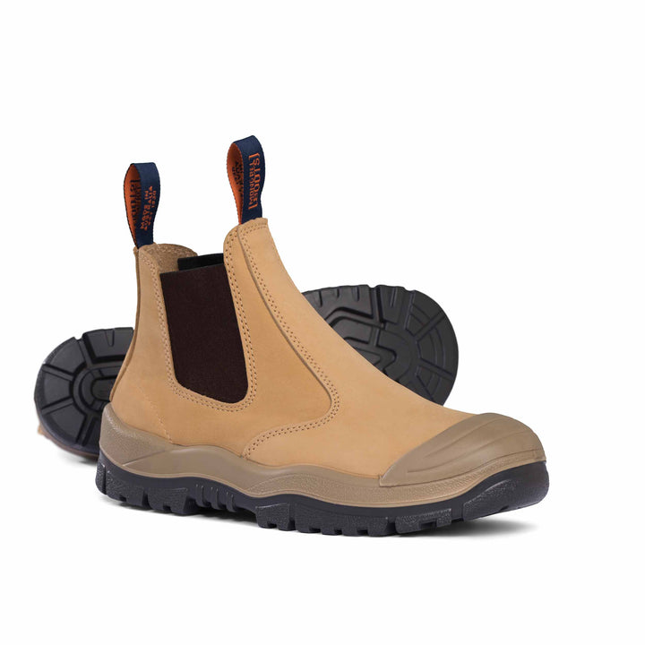 Mongrel #440 Steel Toe Elastic Sided Premium Safety Boot with Scuff Cap - Wheat
