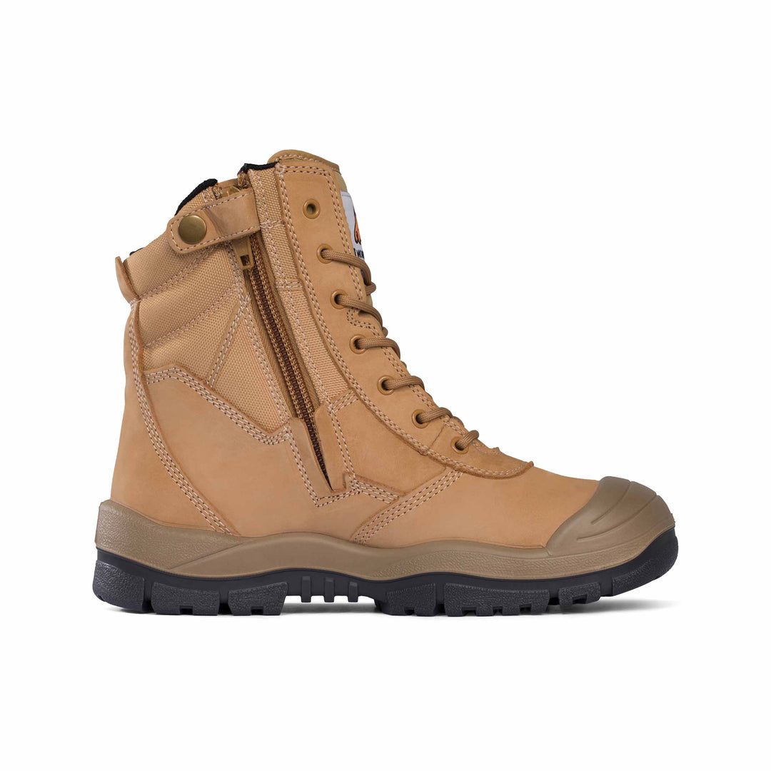 Mongrel #451 High Leg Steel Toe Zip Sided Safety Boot with Scuff Cap - Wheat