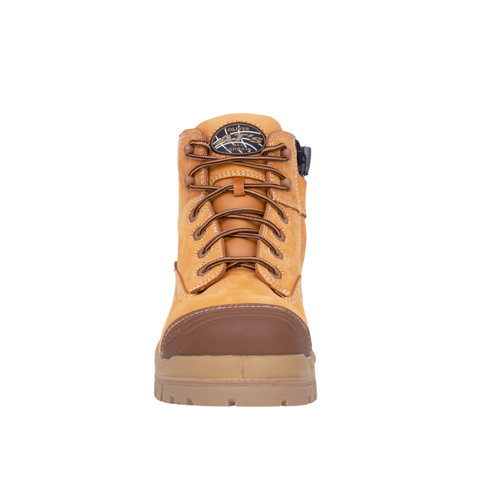 Oliver 45-630Z Zip Sided Composite Toe Safety Boot with Scuff Cap - Wheat
