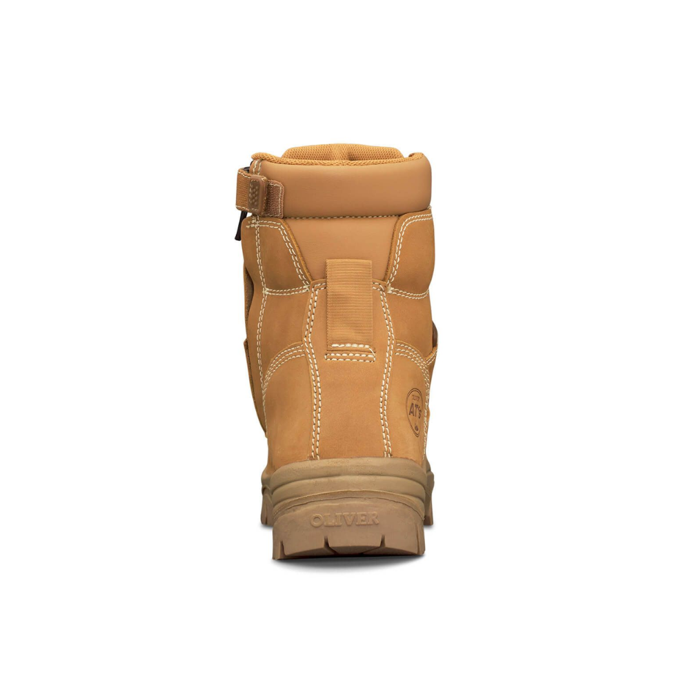 Oliver 45-632Z 150mm High Leg Zip Sided Composite Toe Safety Boot with Scuff Cap - Wheat