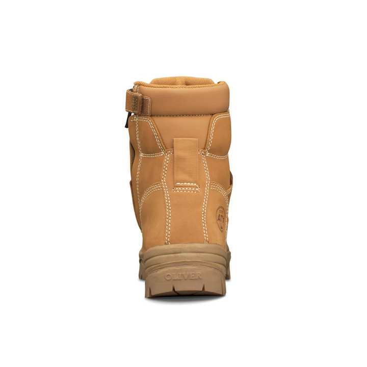 Oliver 45-632Z 150mm High Leg Zip Sided Composite Toe Safety Boot with Scuff Cap - Wheat