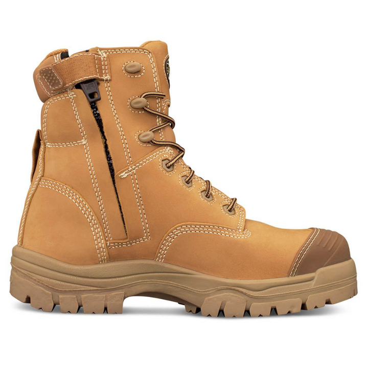 Oliver 45-632Z 150mm High Leg Zip Sided Composite Toe Safety Boot with Scuff Cap - Wheat