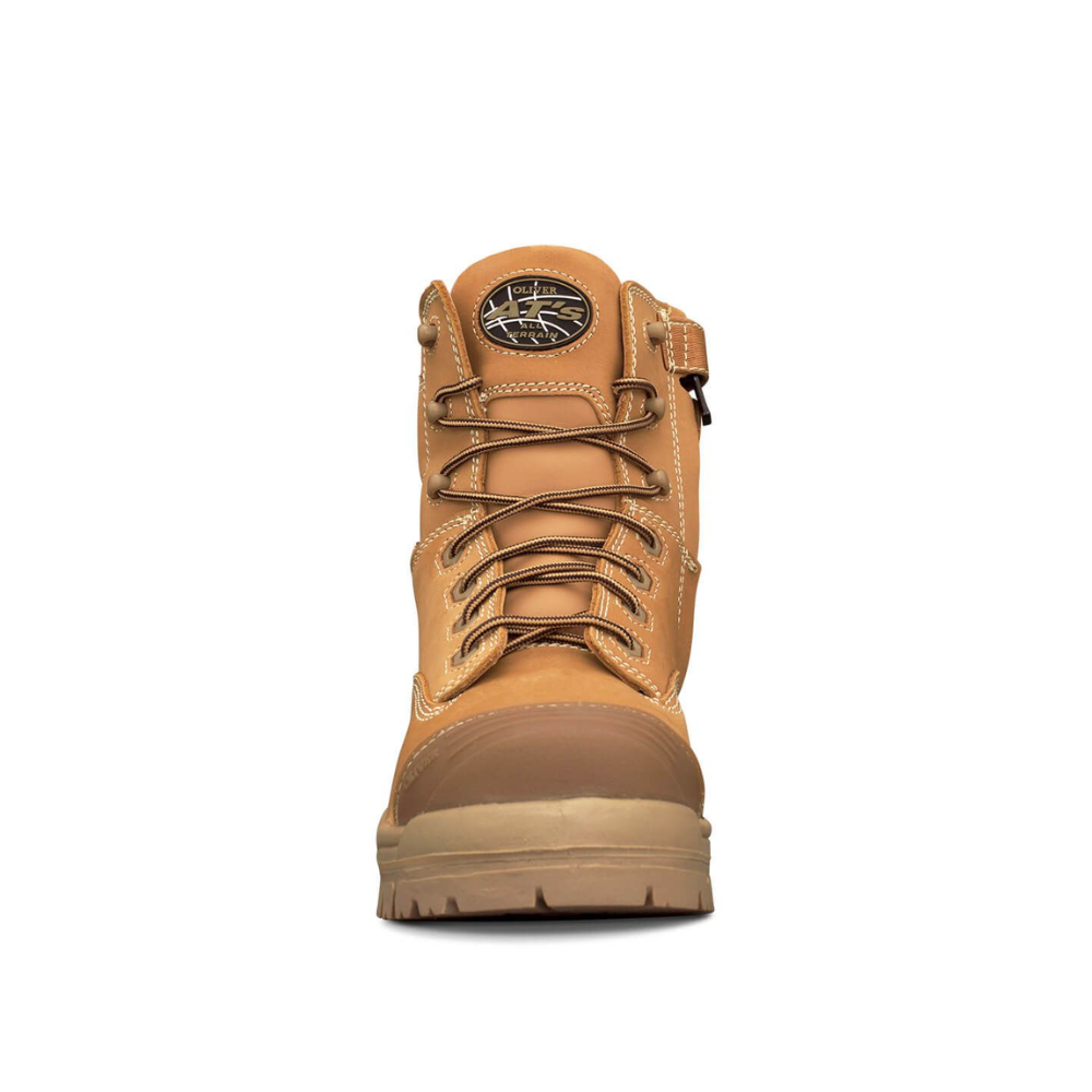 Oliver 45-632Z 150mm High Leg Zip Sided Composite Toe Safety Boot with Scuff Cap - Wheat