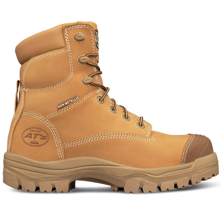 Oliver 45-632Z 150mm High Leg Zip Sided Composite Toe Safety Boot with Scuff Cap - Wheat