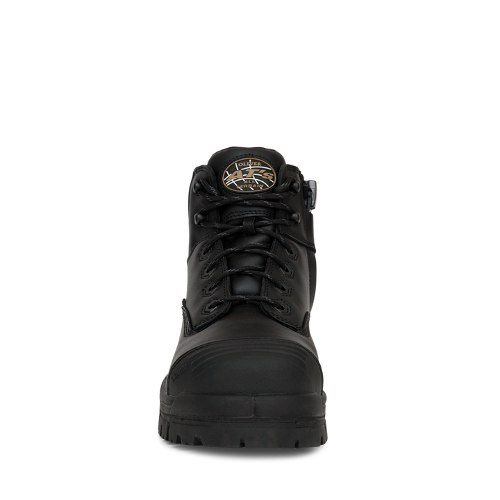 Oliver 45-640Z Zip Sided Composite Toe Safety Boot with Scuff Cap - Black