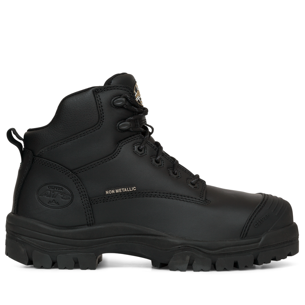 Oliver 45-640Z Zip Sided Composite Toe Safety Boot with Scuff Cap - Black