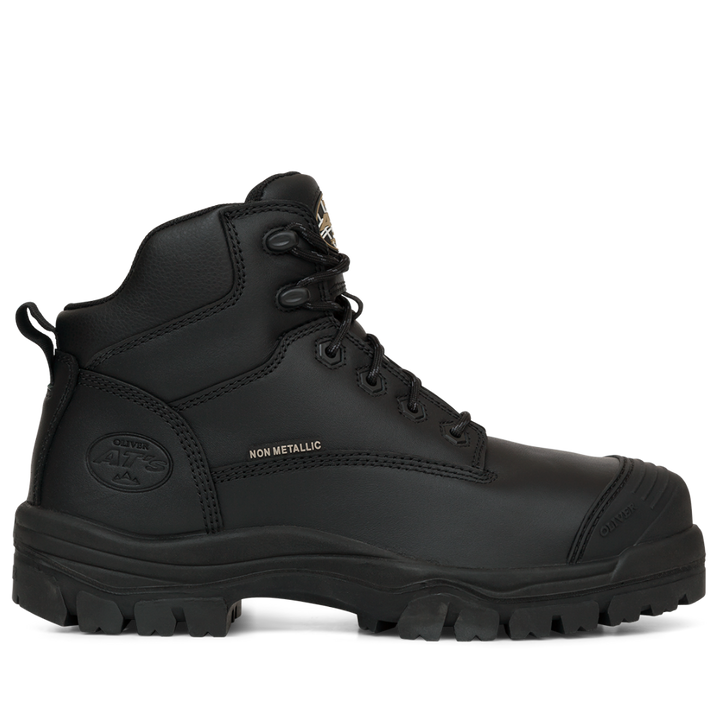 Oliver 45-640Z Zip Sided Composite Toe Safety Boot with Scuff Cap - Black