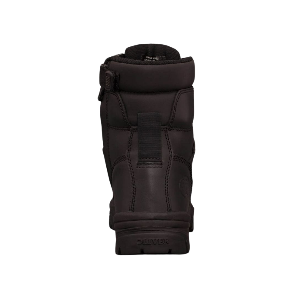 Oliver 45-645Z 150mm High Leg Zip Sided Composite Toe Safety Boot with Scuff Cap - Black