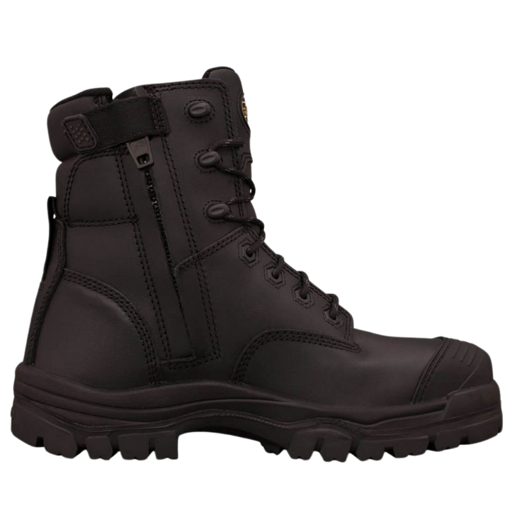 Oliver 45-645Z 150mm High Leg Zip Sided Composite Toe Safety Boot with Scuff Cap - Black