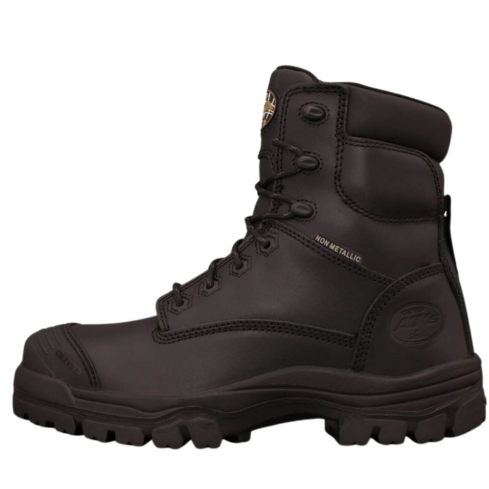 Oliver 45-645Z 150mm High Leg Zip Sided Composite Toe Safety Boot with Scuff Cap - Black