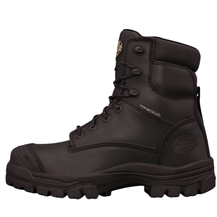 Oliver 45-645Z 150mm High Leg Zip Sided Composite Toe Safety Boot with Scuff Cap - Black
