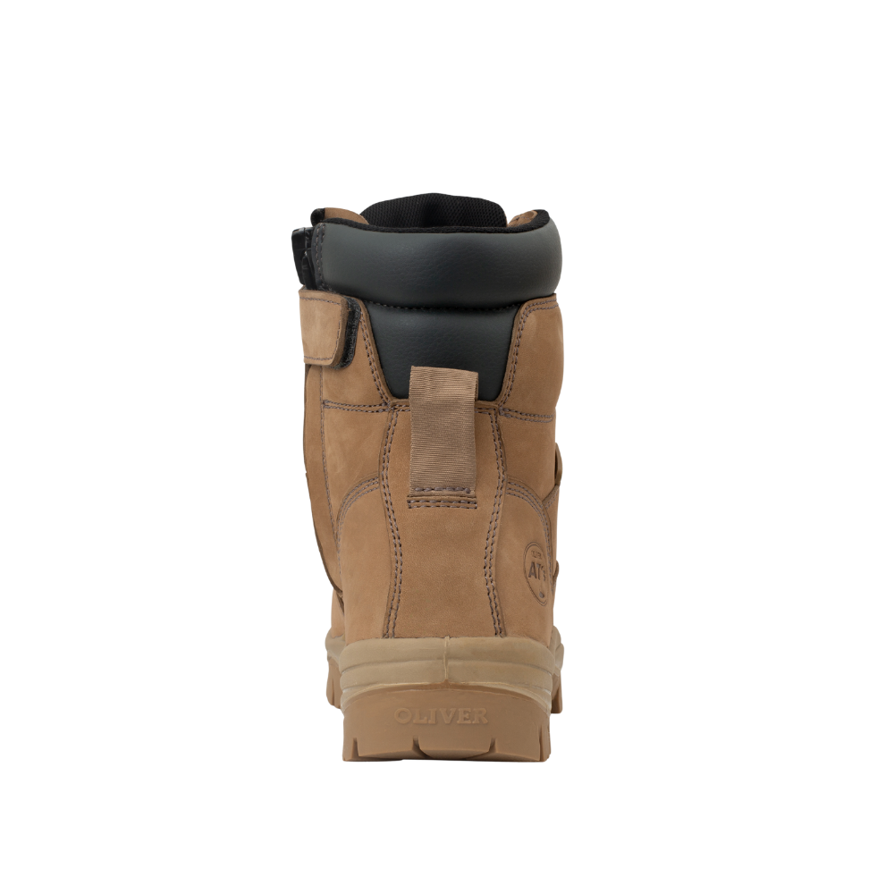 Oliver 45-652Z 150mm High Leg Zip Sided Composite Toe Safety Boot with Scuff Cap - Stone