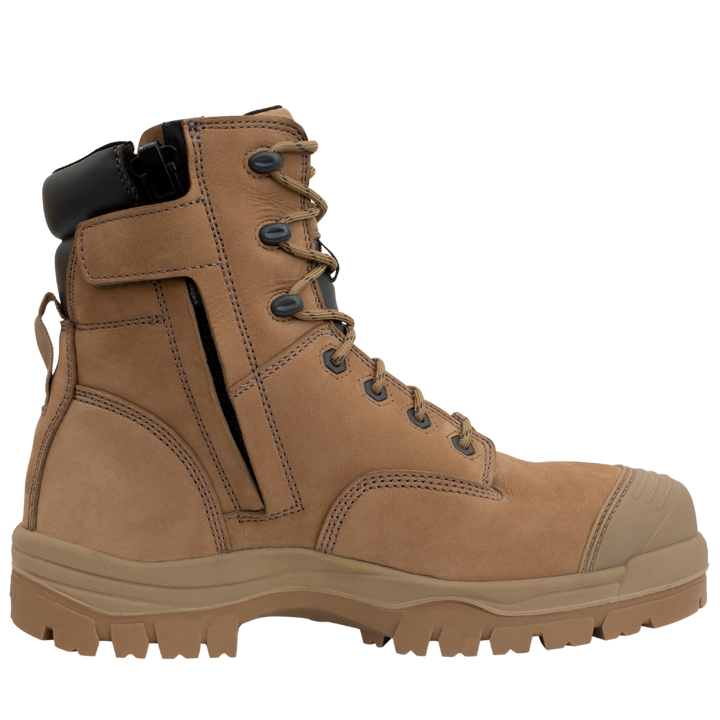 Oliver 45-652Z 150mm High Leg Zip Sided Composite Toe Safety Boot with Scuff Cap - Stone