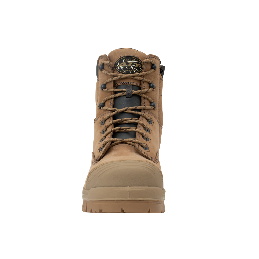 Oliver 45-652Z 150mm High Leg Zip Sided Composite Toe Safety Boot with Scuff Cap - Stone