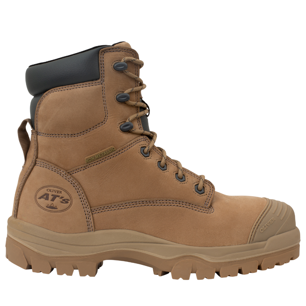 Oliver 45-652Z 150mm High Leg Zip Sided Composite Toe Safety Boot with Scuff Cap - Stone