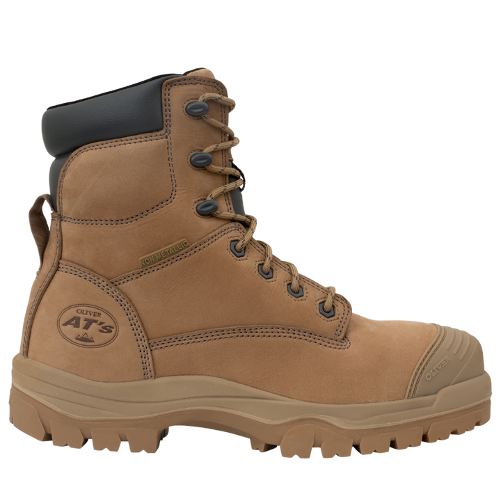 Oliver 45-652Z 150mm High Leg Zip Sided Composite Toe Safety Boot with Scuff Cap - Stone