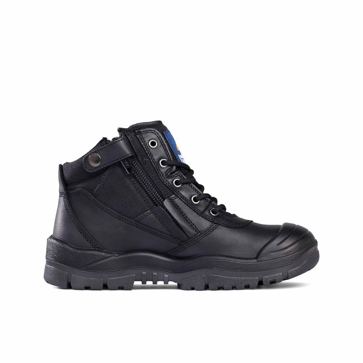 Mongrel #461 Steel Toe Zip Sided Safety Boot with Scuff Cap - Black