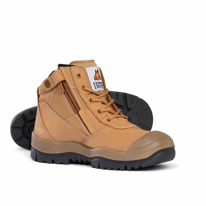 Mongrel #461 Steel Toe Zip Sided Safety Boot with Scuff Cap - Wheat