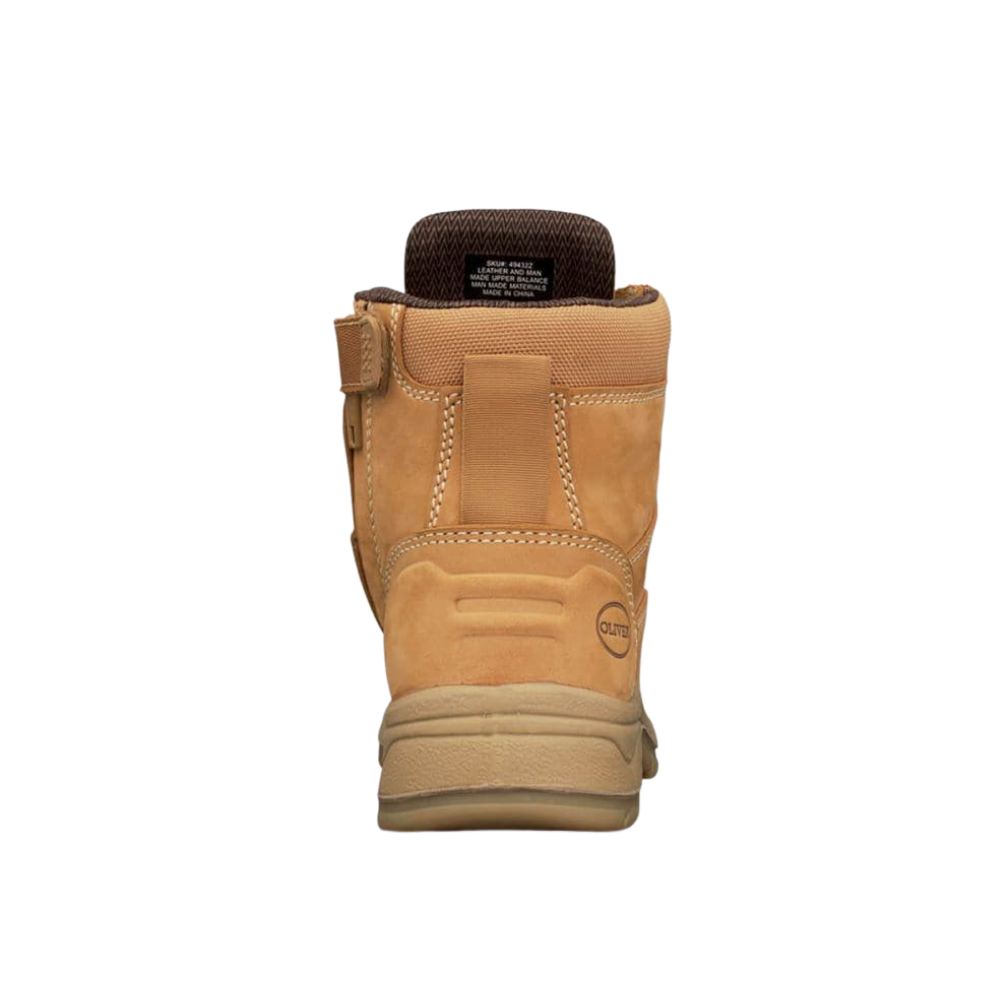 Oliver 49-432Z Women's Zip Sided Steel Toe Safety Boot with Scuff Cap - Wheat