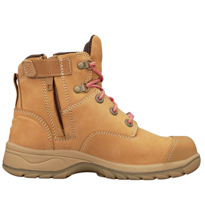 Oliver 49-432Z Women's Zip Sided Steel Toe Safety Boot with Scuff Cap - Wheat