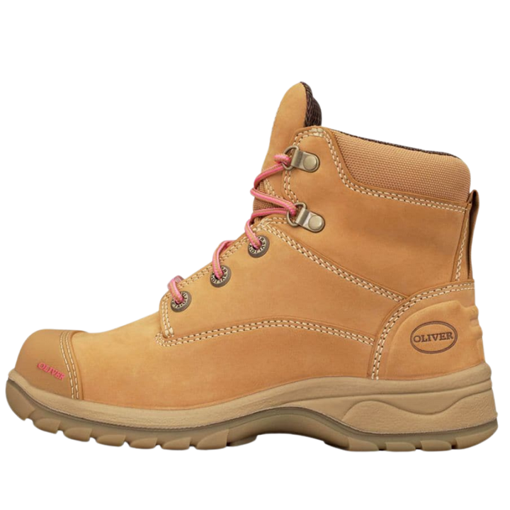 Oliver 49-432Z Women's Zip Sided Steel Toe Safety Boot with Scuff Cap - Wheat