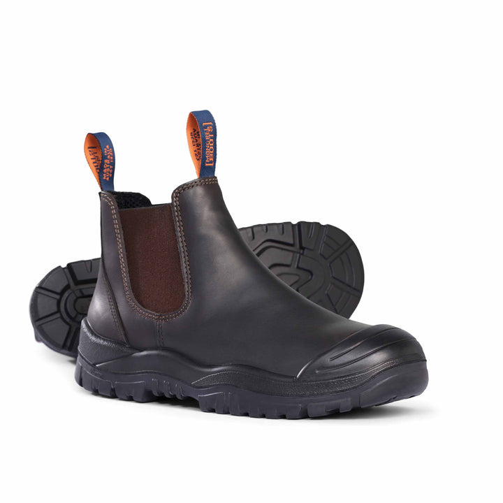 Mongrel #545 Steel Toe Elastic Sided Premium Safety Boot with Scuff Cap - Claret Oil Kip