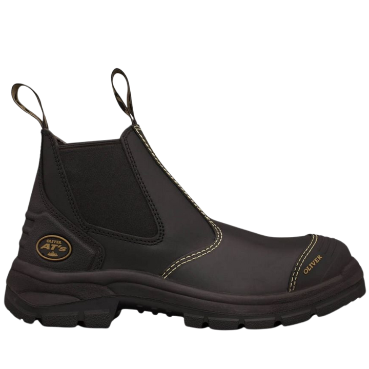 Oliver 55-320 Elastic Sided Steel Toe Safety Boot with Scuff Cap - Black