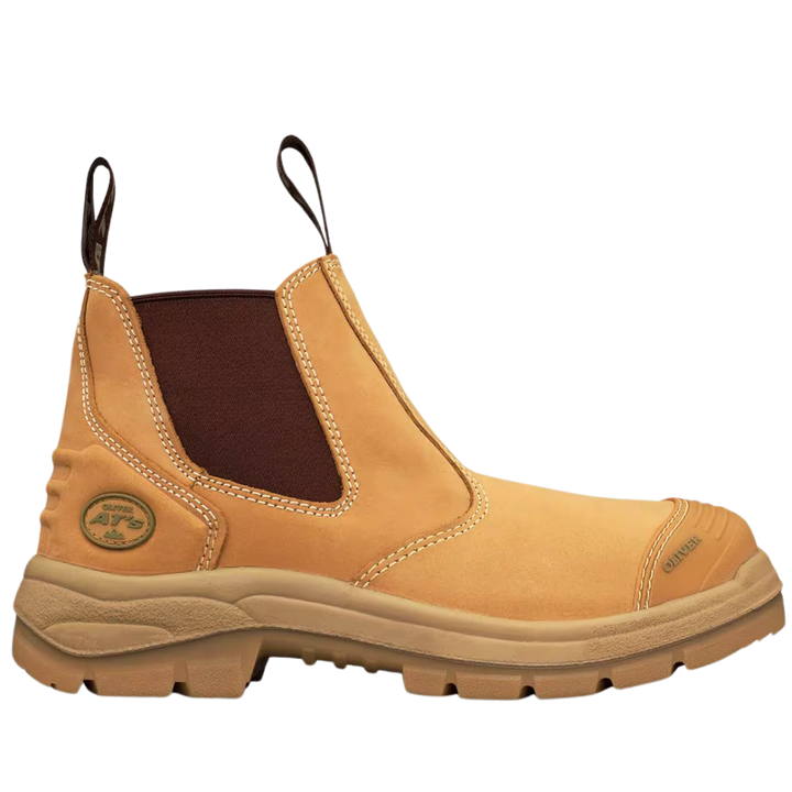 Oliver 55-322 Elastic Sided Steel Toe Safety Boot with Scuff Cap - Wheat
