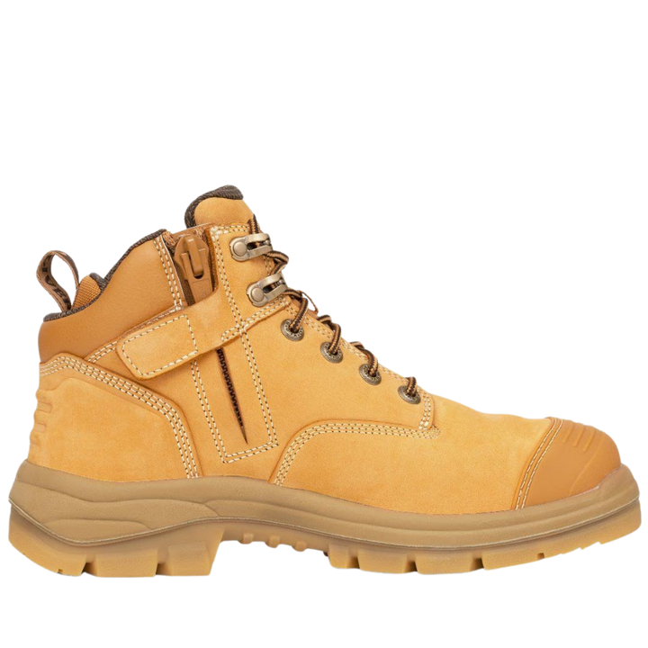 Oliver 55-330Z Zip Sided Steel Toe Safety Boot with Scuff Cap - Wheat