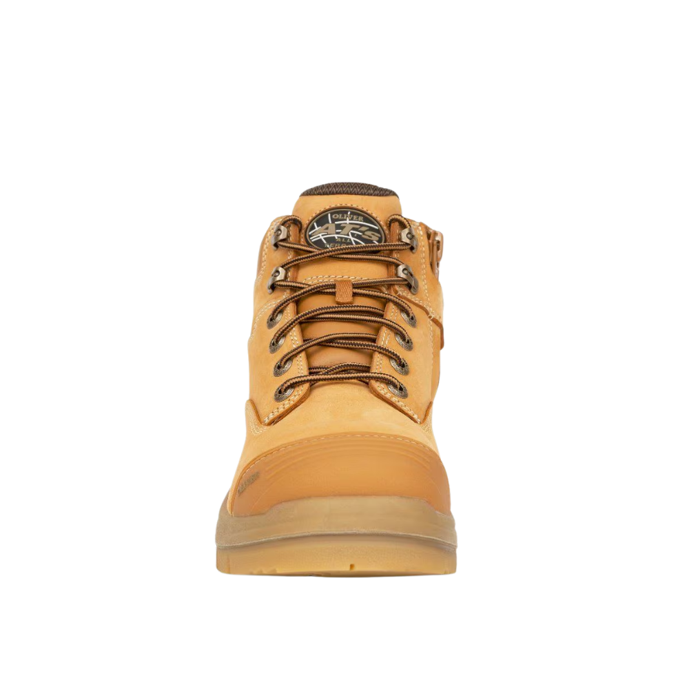 Oliver 55-330Z Zip Sided Steel Toe Safety Boot with Scuff Cap - Wheat