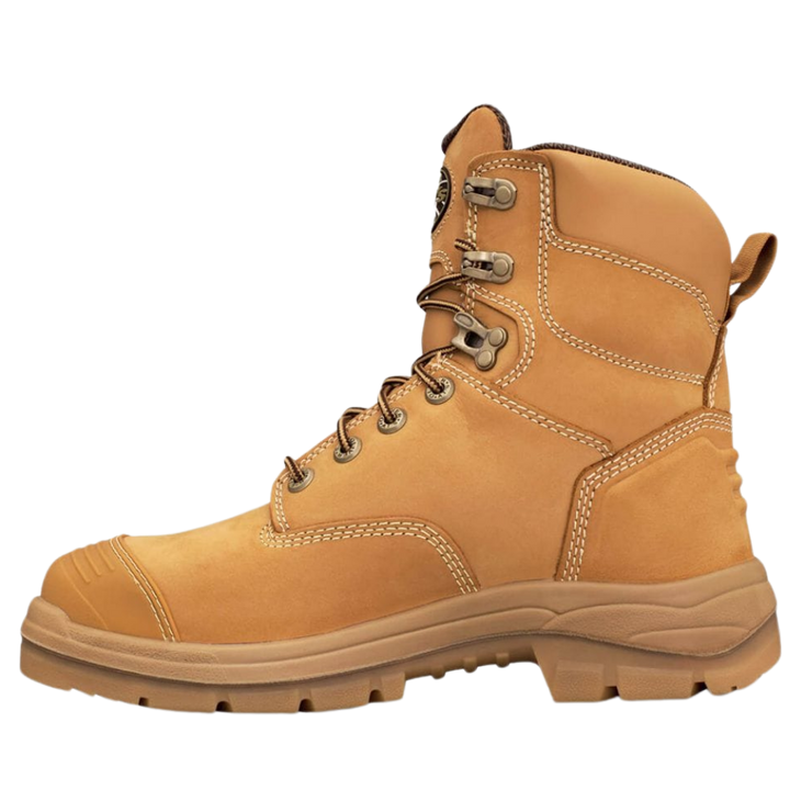 Oliver 55-332 150mm High Leg Lace Up Steel Toe Safety Boot with Scuff Cap - Wheat