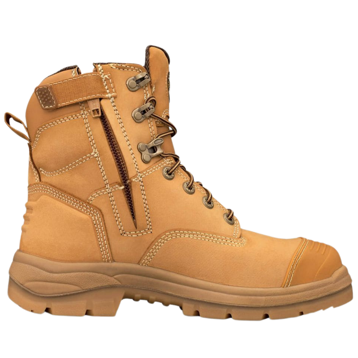 Oliver 55-332Z 150mm High Leg Zip Sided Steel Toe Safety Boot with Scuff Cap - Wheat