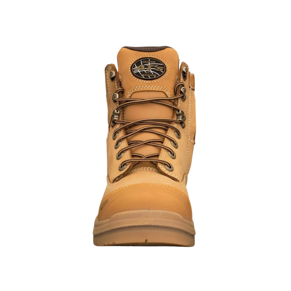 Oliver 55-332Z 150mm High Leg Zip Sided Steel Toe Safety Boot with Scuff Cap - Wheat