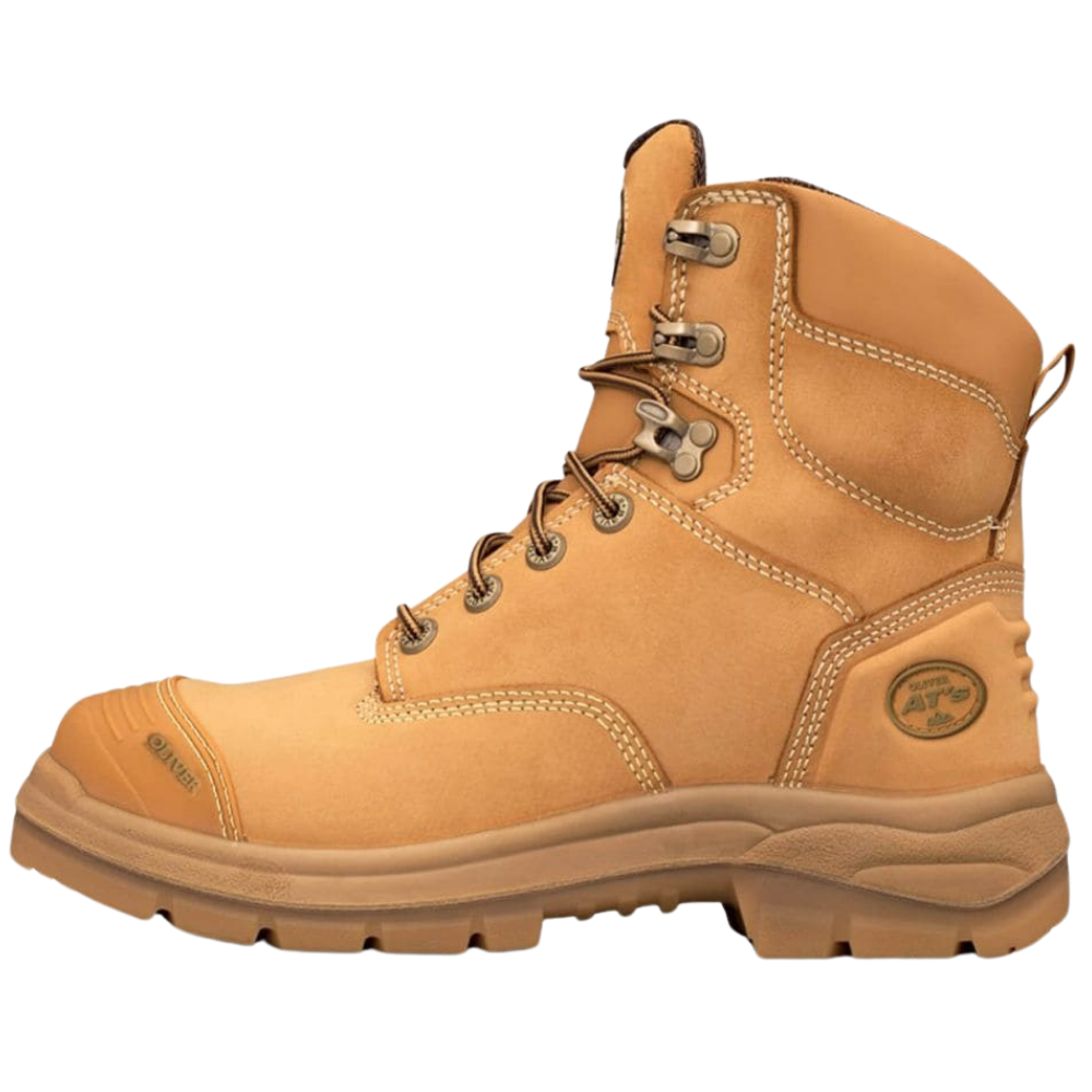 Oliver 55-332Z 150mm High Leg Zip Sided Steel Toe Safety Boot with Scuff Cap - Wheat