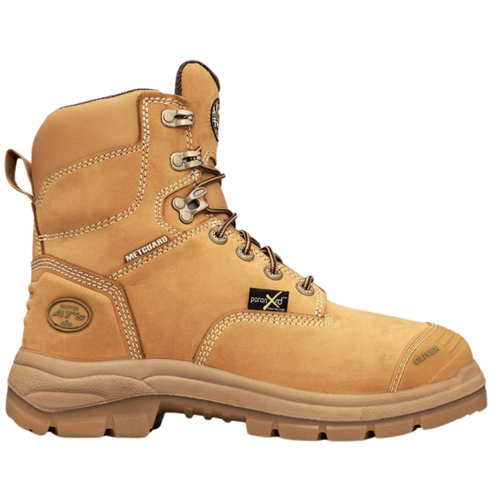 Oliver 55-336 150mm High Leg Lace Up Steel Toe Met Boot with Scuff Cap - Wheat