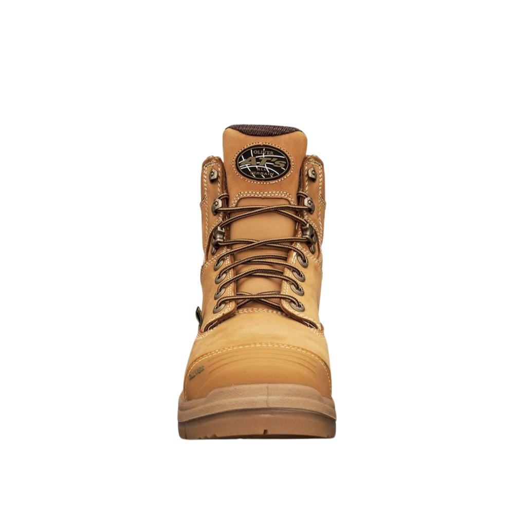 Oliver 55-336 150mm High Leg Lace Up Steel Toe Met Boot with Scuff Cap - Wheat