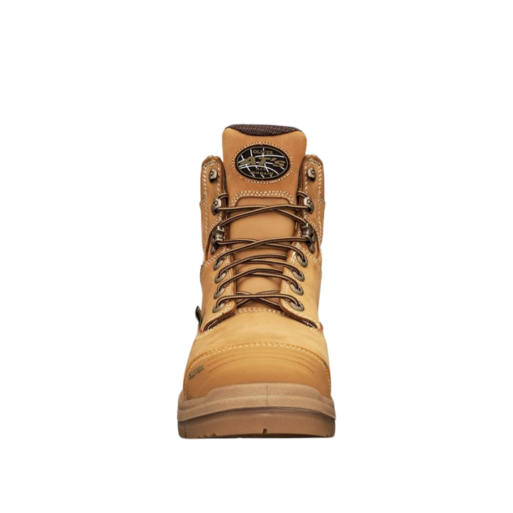 Oliver 55-336 150mm High Leg Lace Up Steel Toe Met Boot with Scuff Cap - Wheat