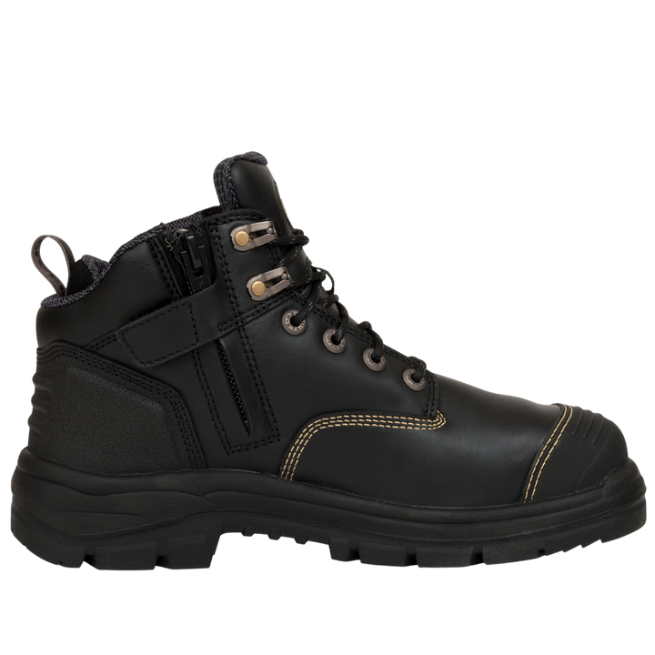 Oliver 55-340Z Zip Sided Steel Toe Safety Boot with Scuff Cap - Black