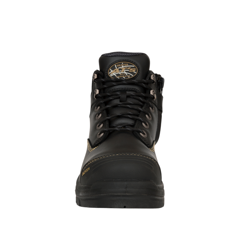 Oliver 55-340Z Zip Sided Steel Toe Safety Boot with Scuff Cap - Black